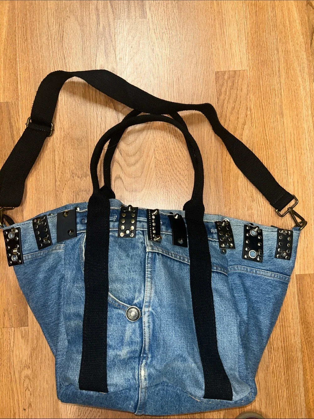 NWOT Free People Ibiza Denim Tote Bag by Stepfano Ghilardi A619